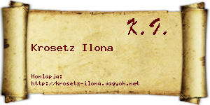 Krosetz Ilona névjegykártya